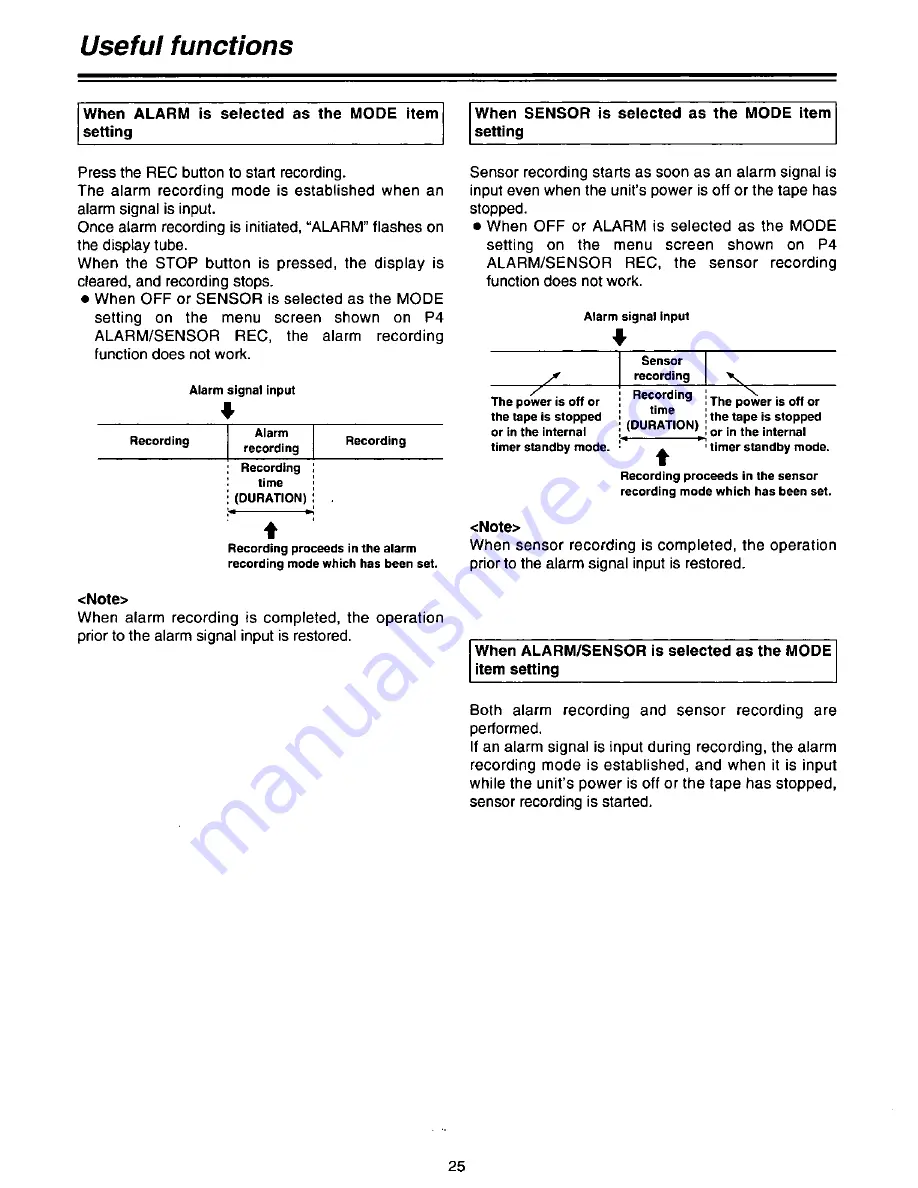 Panasonic AGDTL1P - TIME LAPSE RECORDER Operating Instructions Manual Download Page 25