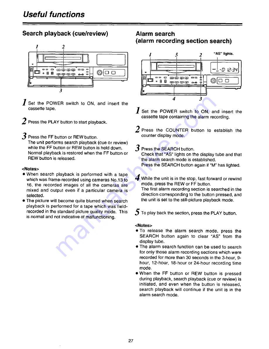 Panasonic AGDTL1P - TIME LAPSE RECORDER Operating Instructions Manual Download Page 27