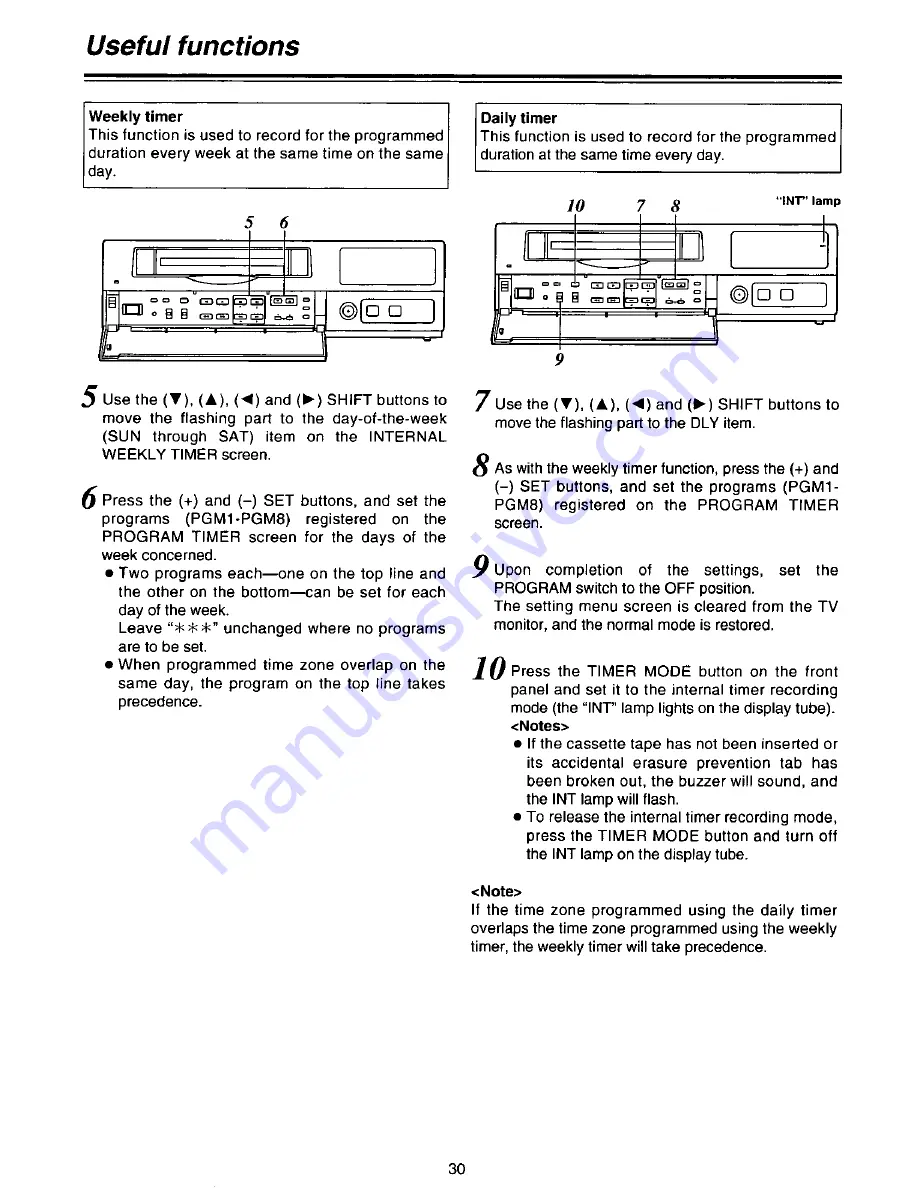 Panasonic AGDTL1P - TIME LAPSE RECORDER Operating Instructions Manual Download Page 30