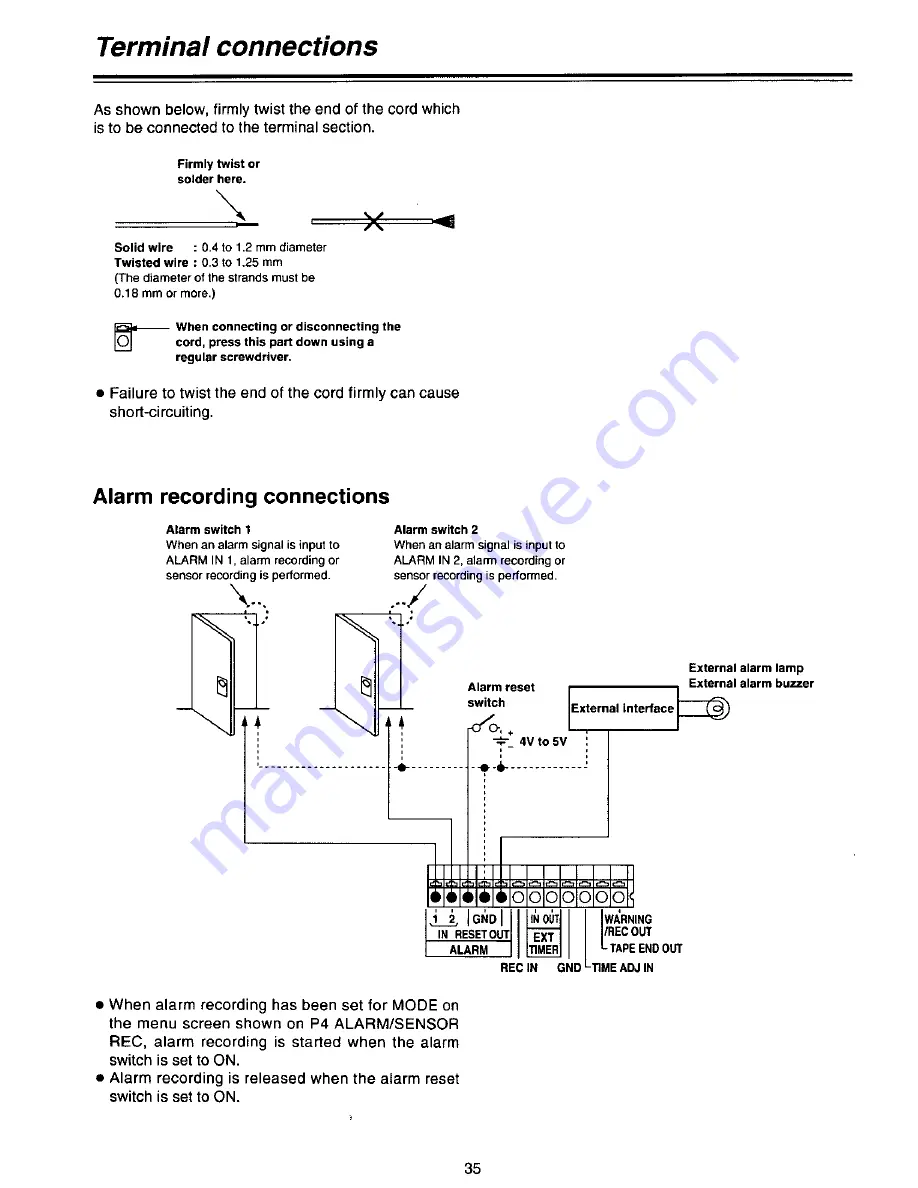 Panasonic AGDTL1P - TIME LAPSE RECORDER Operating Instructions Manual Download Page 35