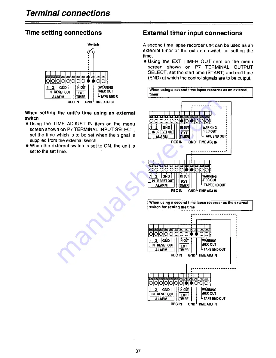 Panasonic AGDTL1P - TIME LAPSE RECORDER Operating Instructions Manual Download Page 37