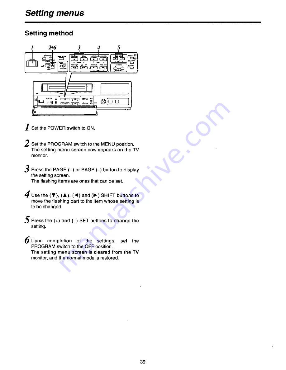 Panasonic AGDTL1P - TIME LAPSE RECORDER Operating Instructions Manual Download Page 39