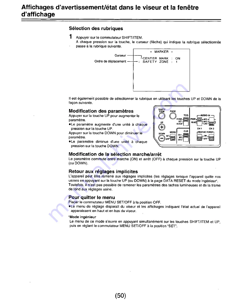 Panasonic AJD810 - DVCPRO DIG CAMERA Operating Instructions Manual Download Page 186