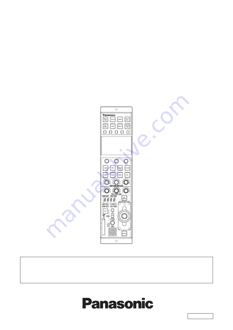 Panasonic AK-HRP1015G Operating Manual Download Page 1