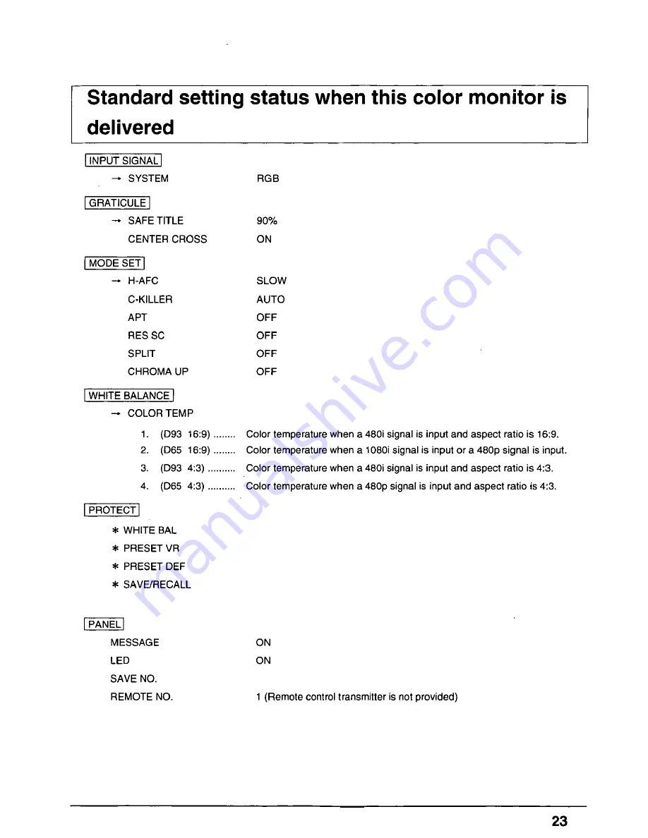 Panasonic ATH1915DA - BROADCAST MONITOR Operating Instructions Manual Download Page 23