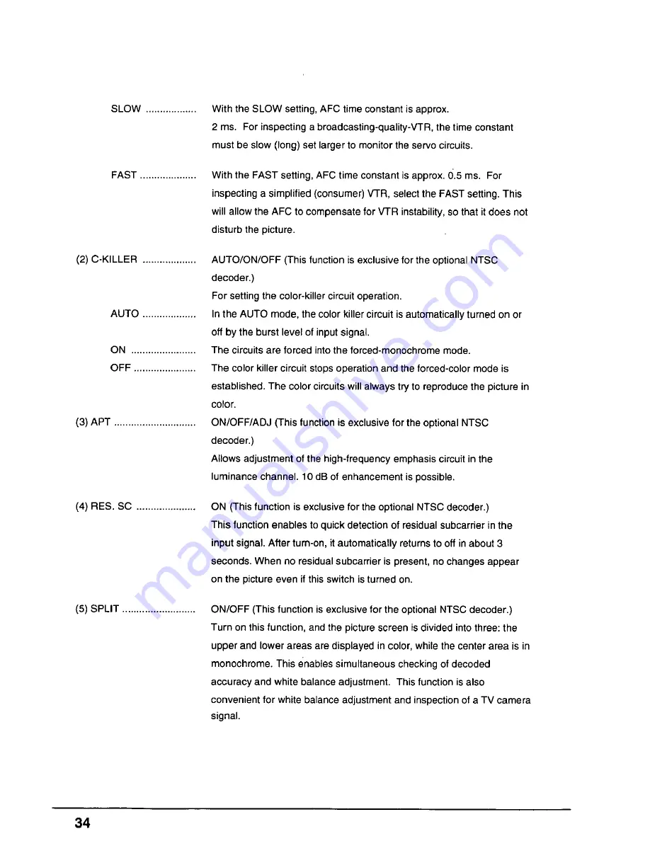 Panasonic ATH1915DA - BROADCAST MONITOR Operating Instructions Manual Download Page 34