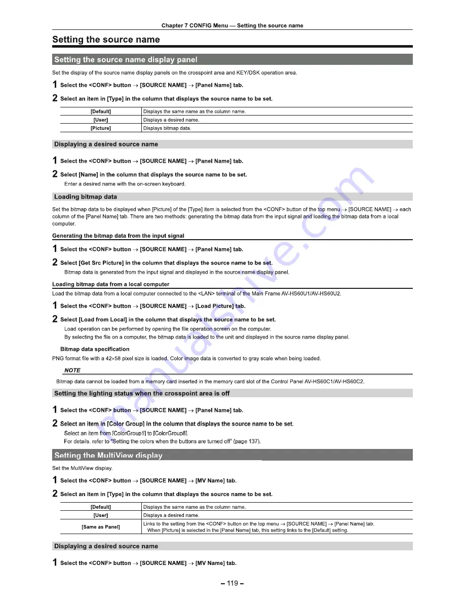 Panasonic AV-HS60C1E Operating Manual Download Page 119