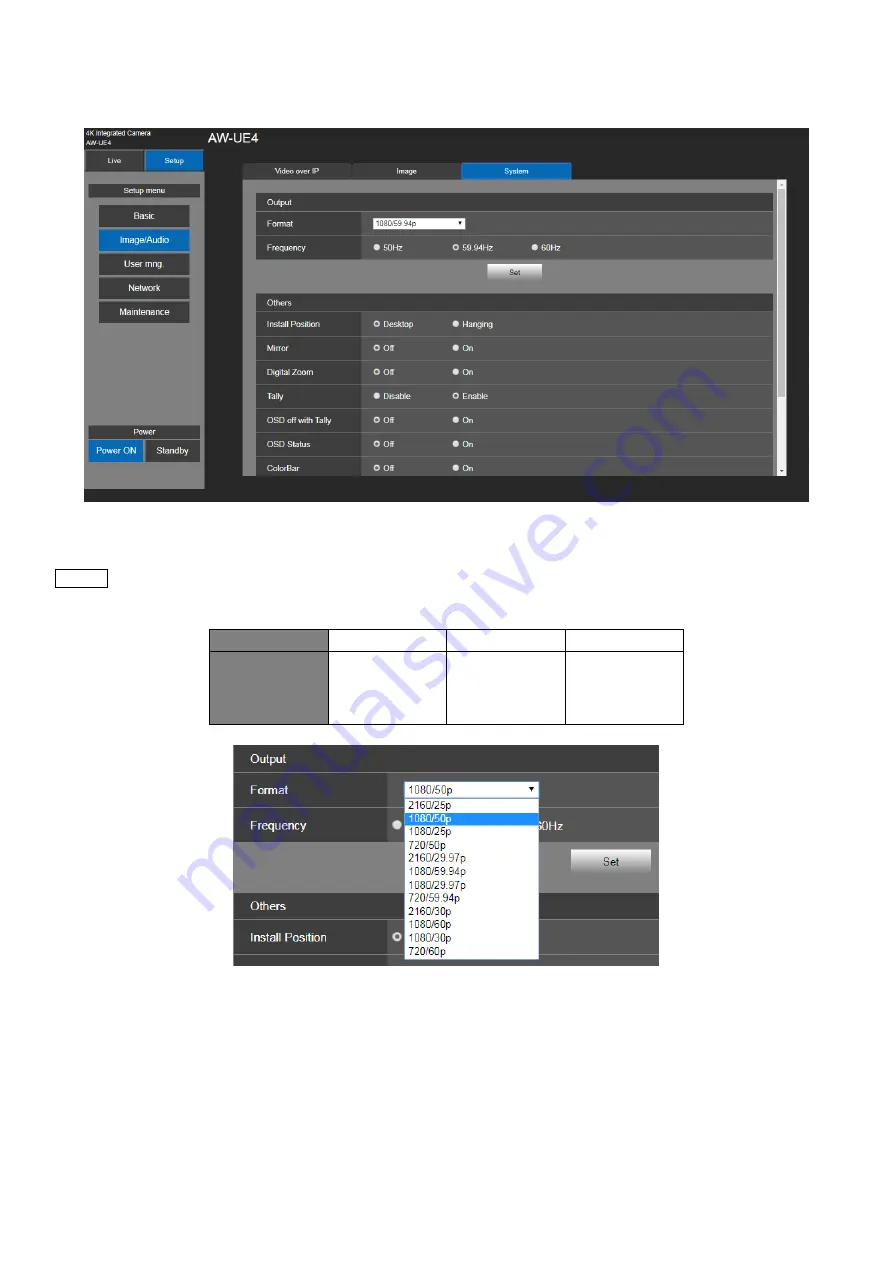 Panasonic AW-HS50 Series Operating Instructions Manual Download Page 62