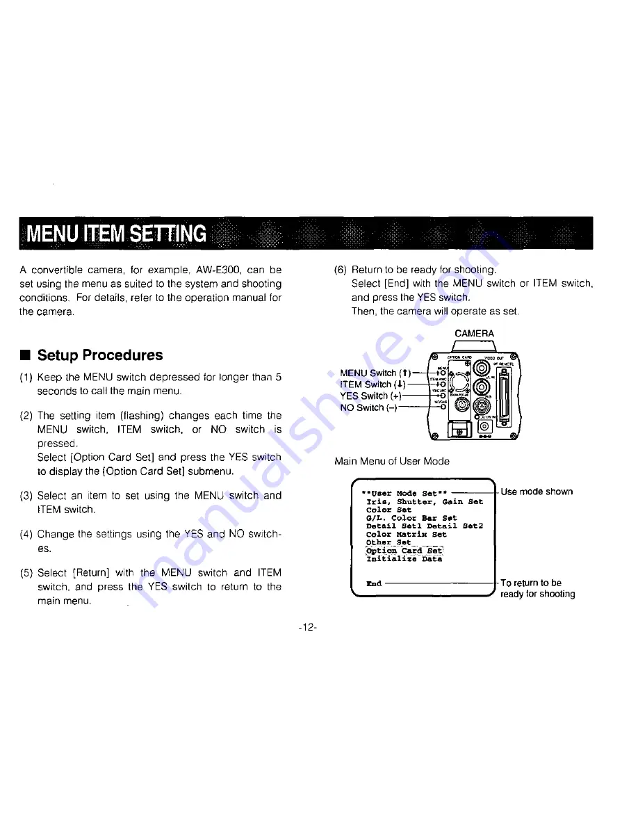 Panasonic AW-PB303 Operating Instructions Manual Download Page 12