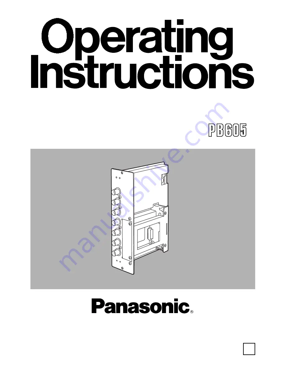 Panasonic AW-PB605P Скачать руководство пользователя страница 1