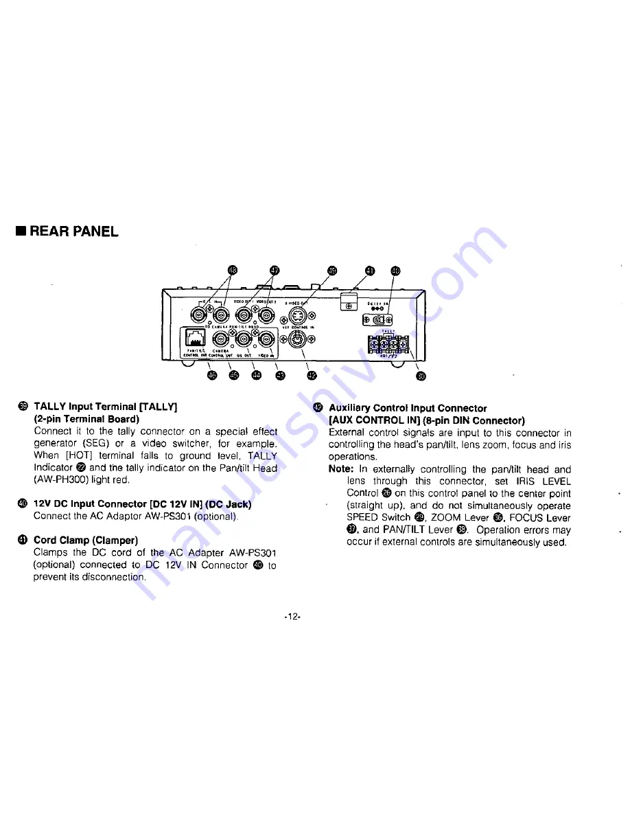 Panasonic AWRP501 - HYBRID CONTROL PANEL Operating Instructions Manual Download Page 14