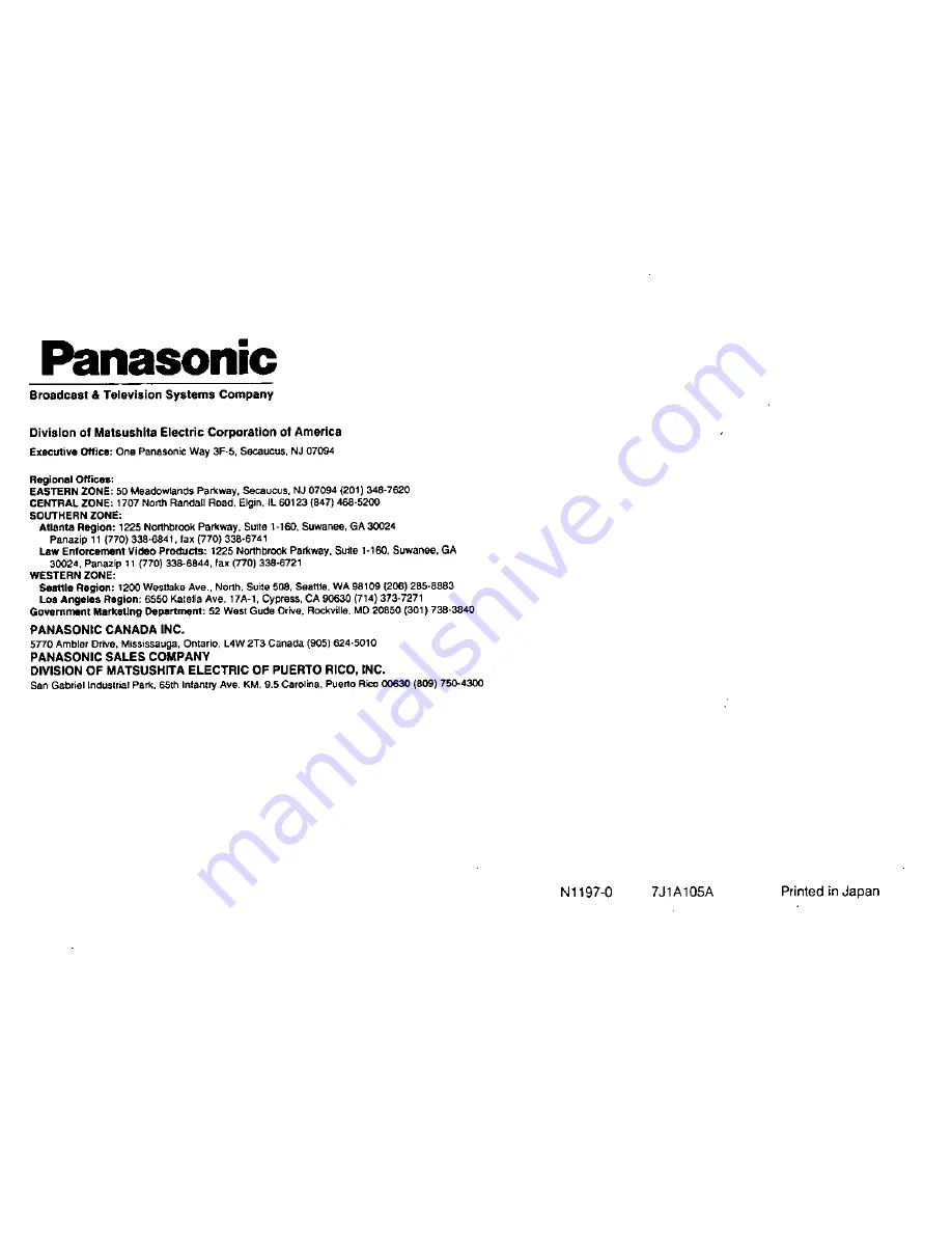 Panasonic AWRP501 - HYBRID CONTROL PANEL Operating Instructions Manual Download Page 40