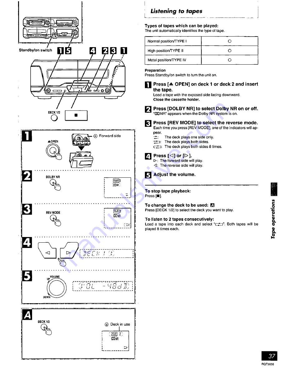 Panasonic CDV100 - MINISYS 5-D DVD CHGR Operating Instructions Manual Download Page 37