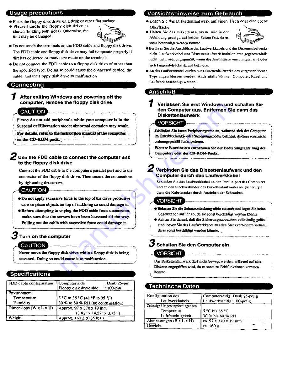 Panasonic CF-VCF271W Operating Instructions Download Page 4