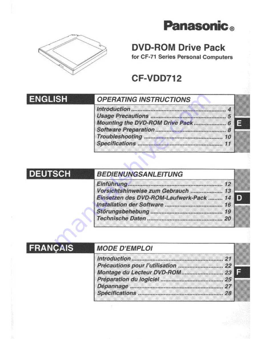 Panasonic CF-VDD712 Скачать руководство пользователя страница 1