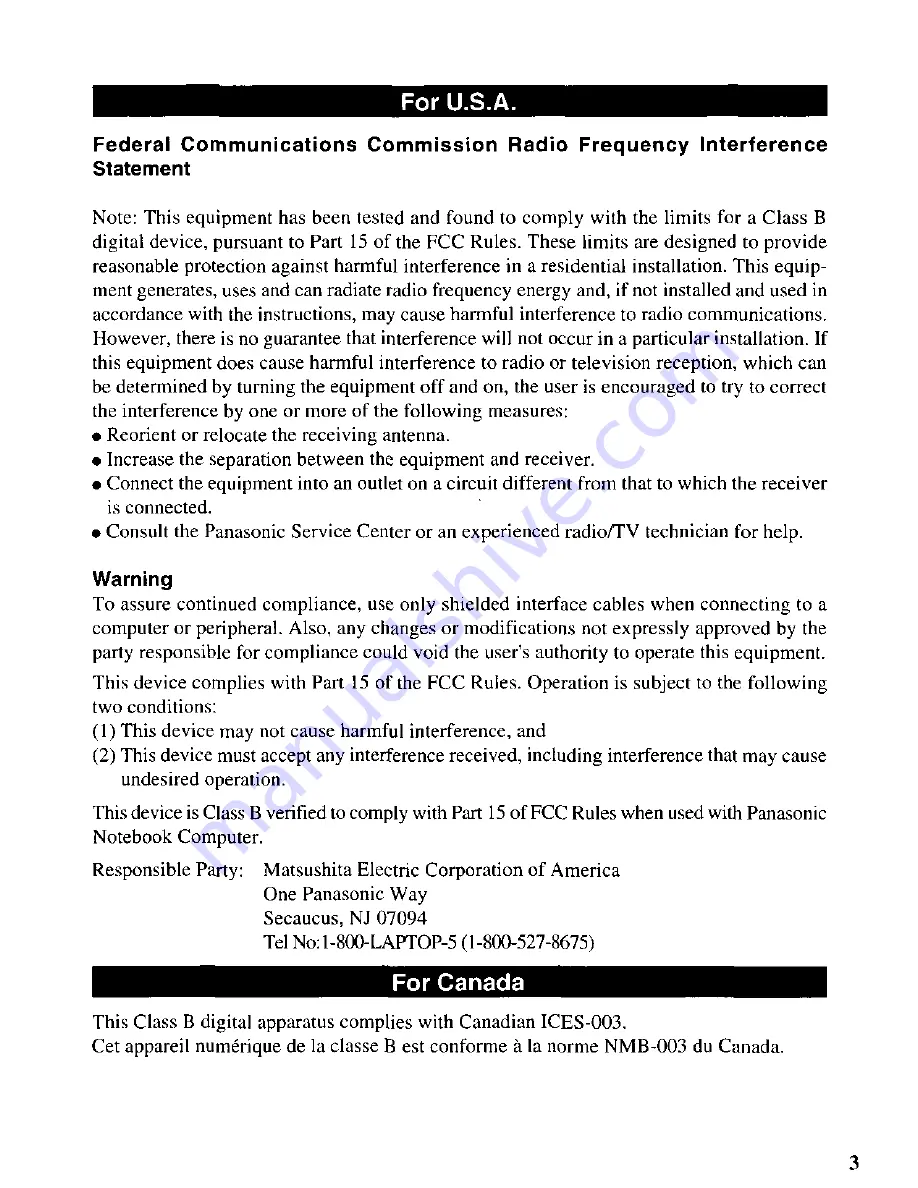 Panasonic CF-VDD712 Operating Instructions Manual Download Page 3