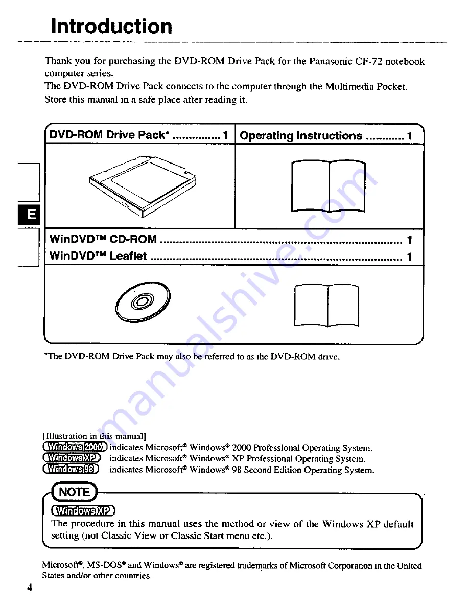 Panasonic CF-VDD723 Operating Instructions Manual Download Page 4