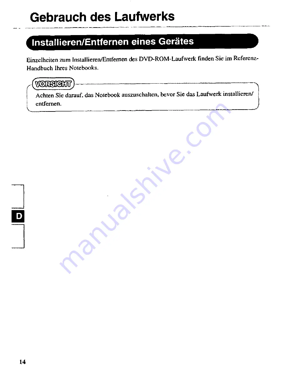 Panasonic CF-VDD723 Operating Instructions Manual Download Page 14