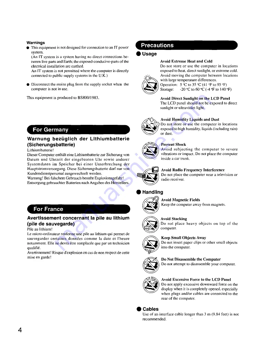 Panasonic CF35EJC4BAM - NOTEBOOK COMPUTER SERIES User Manual Download Page 4