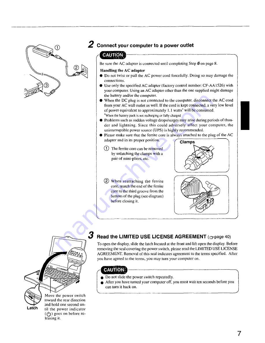 Panasonic CF35EJC4BAM - NOTEBOOK COMPUTER SERIES User Manual Download Page 7