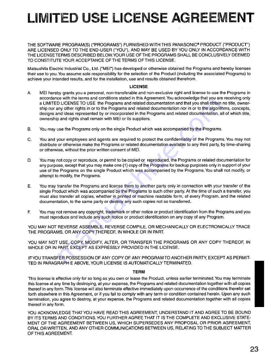 Panasonic CF45NJ48JEM - NOTEBOOK COMPUTER SERIES User Manual Download Page 23