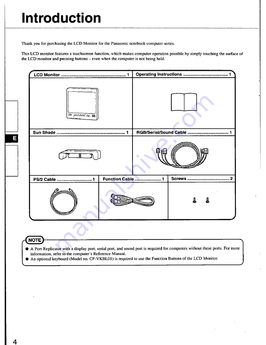 Panasonic CFVDL02 - LCD MONITOR/ LPTP Operating Instructions Manual Download Page 4