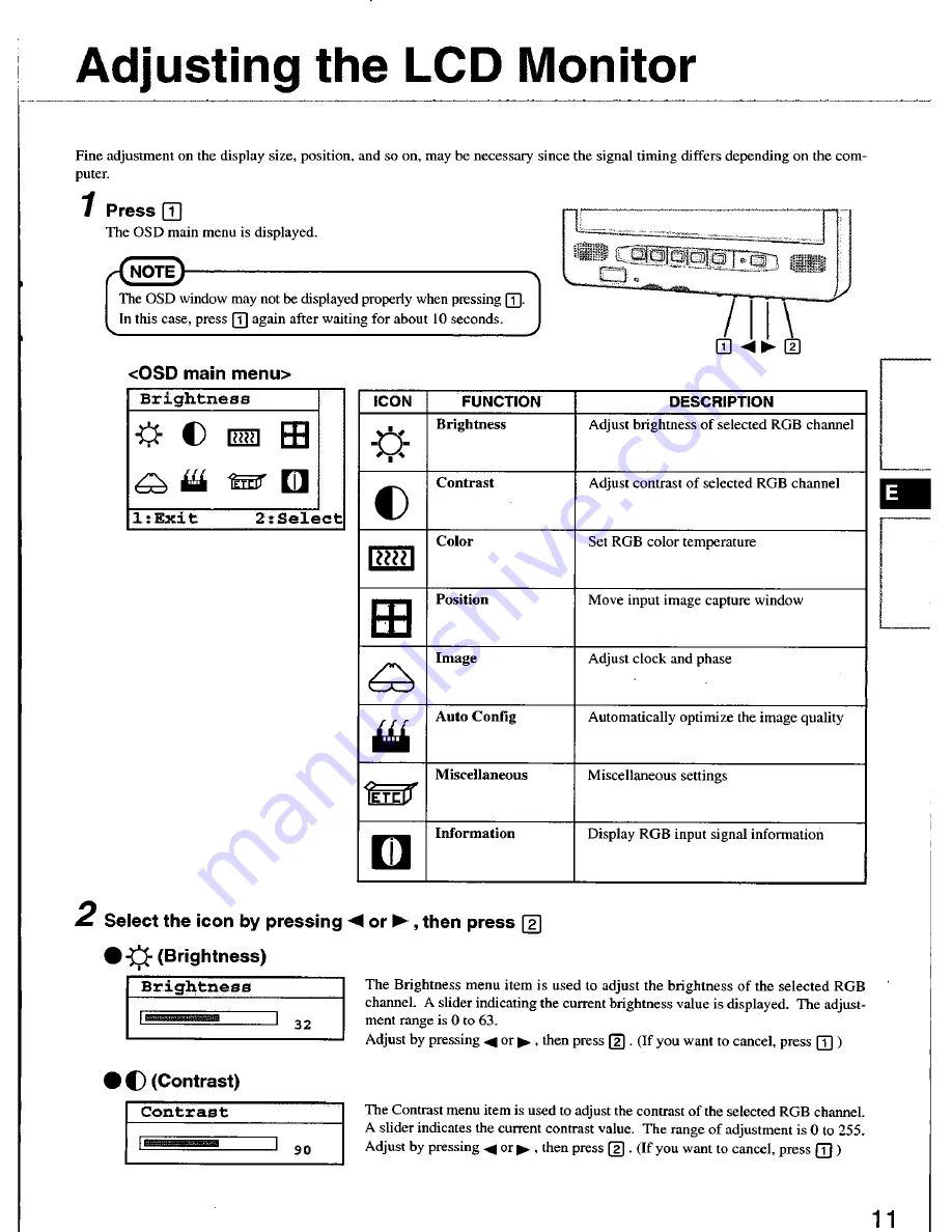 Panasonic CFVDL02 - LCD MONITOR/ LPTP Operating Instructions Manual Download Page 11