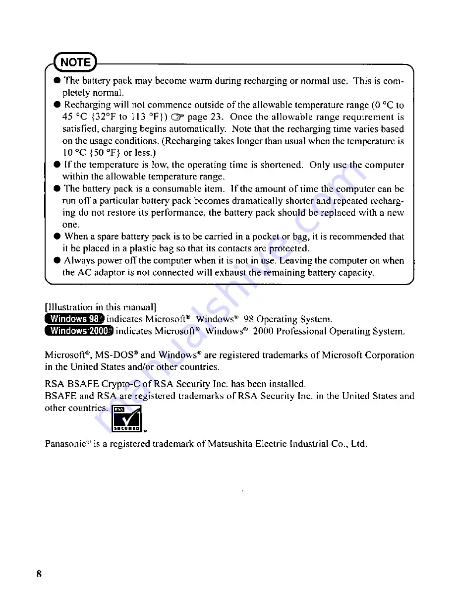 Panasonic CFVDW07M - COMPUTER WIRELESS DISPLAY User Manual Download Page 8