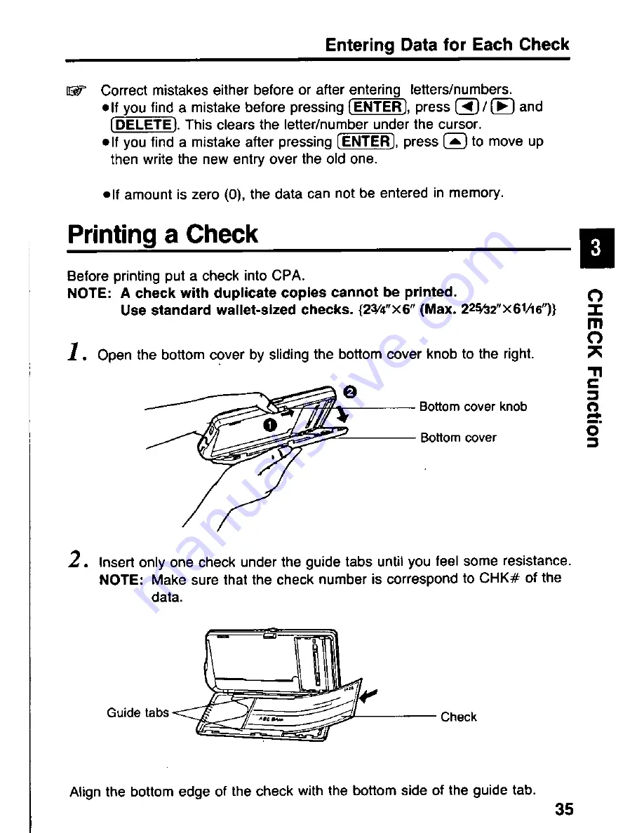 Panasonic Check Pnnting Accountant KX-RC105 Operating Instructions Manual Download Page 35