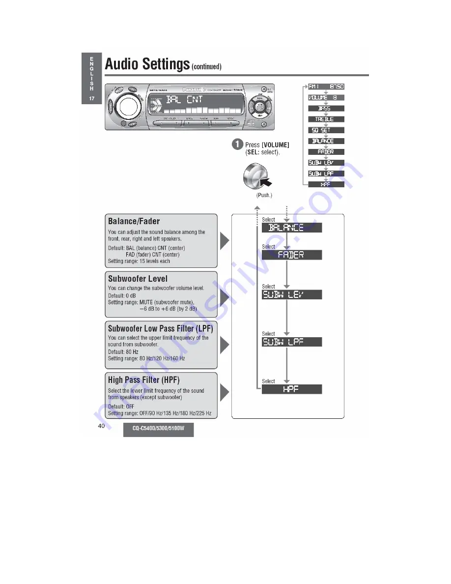 Panasonic CQ-C5100W Operating Instructions Manual Download Page 27