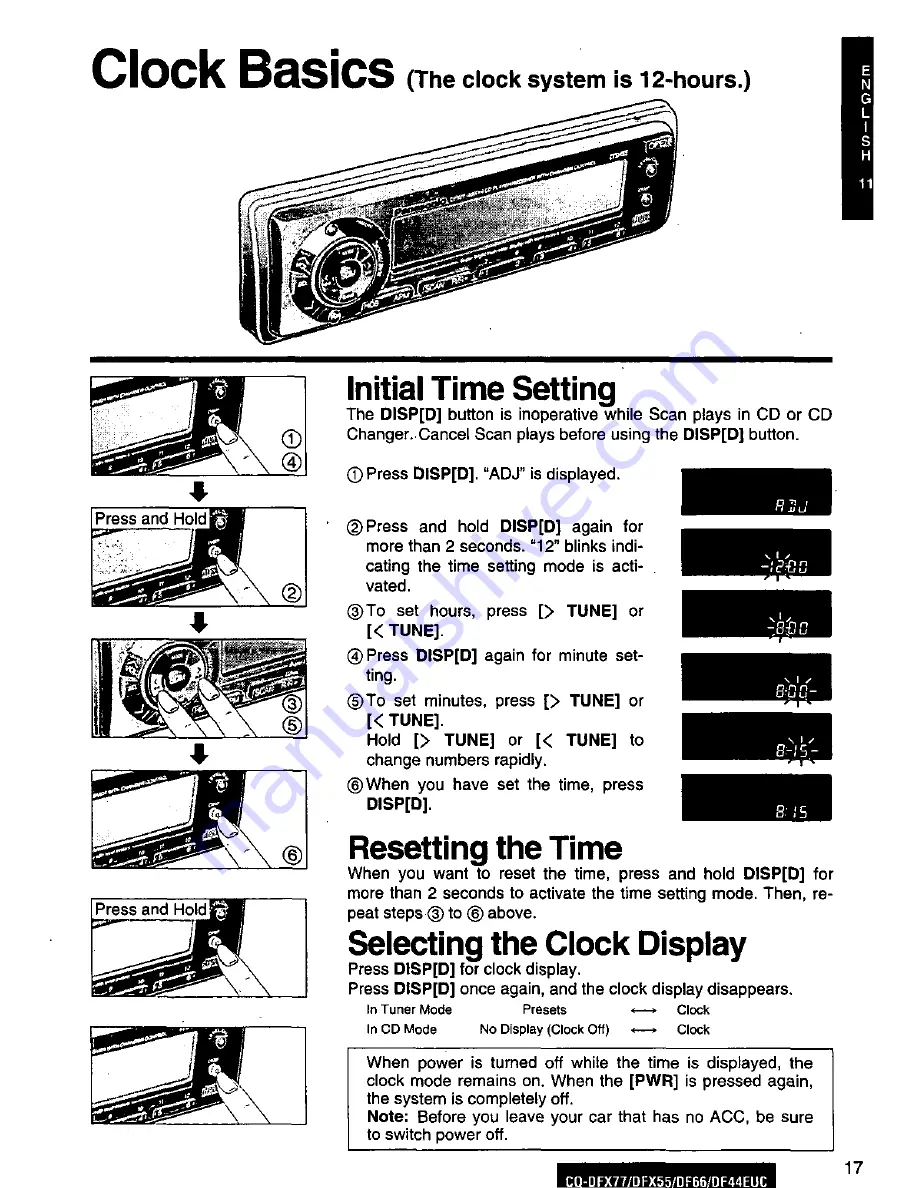 Panasonic CQ-DF44 Скачать руководство пользователя страница 17