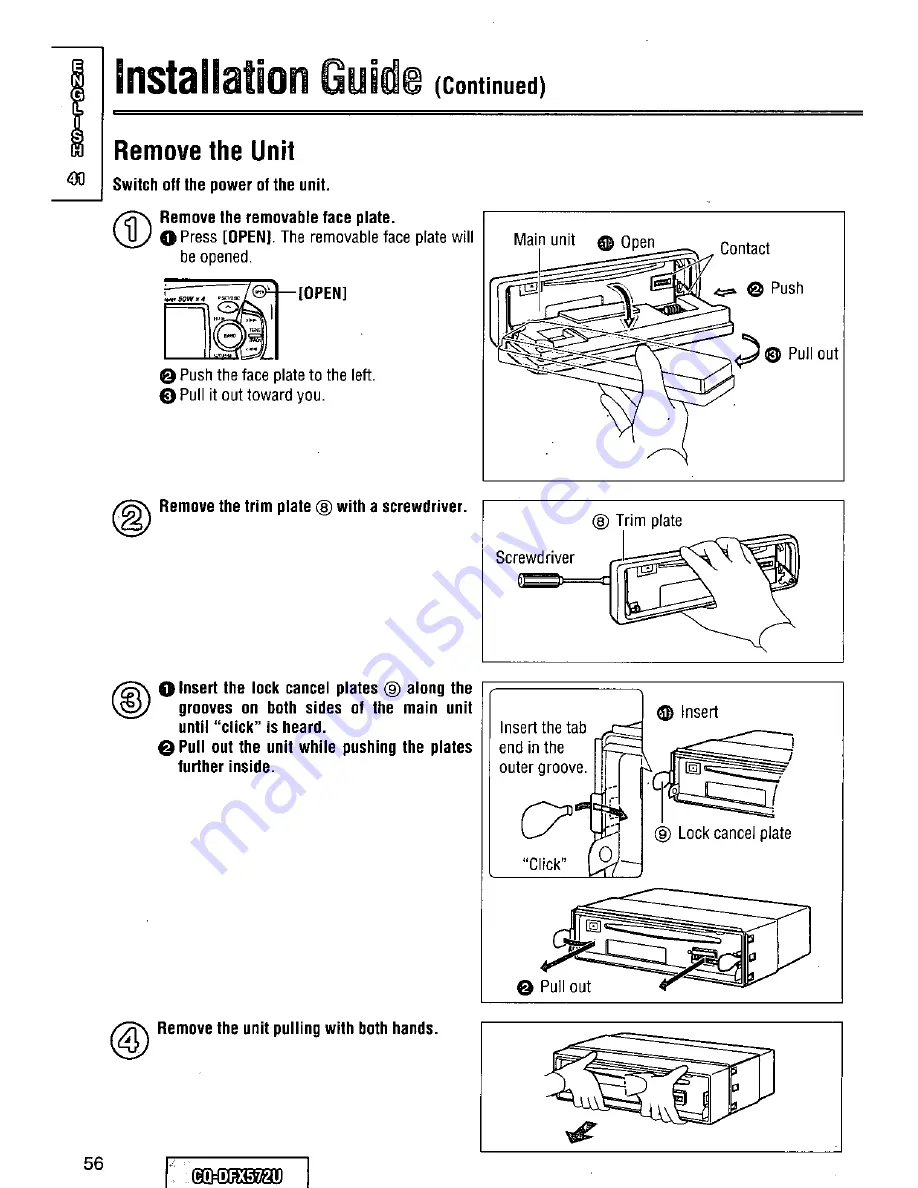 Panasonic CQ-DFX572U Operating Instructions Manual Download Page 56