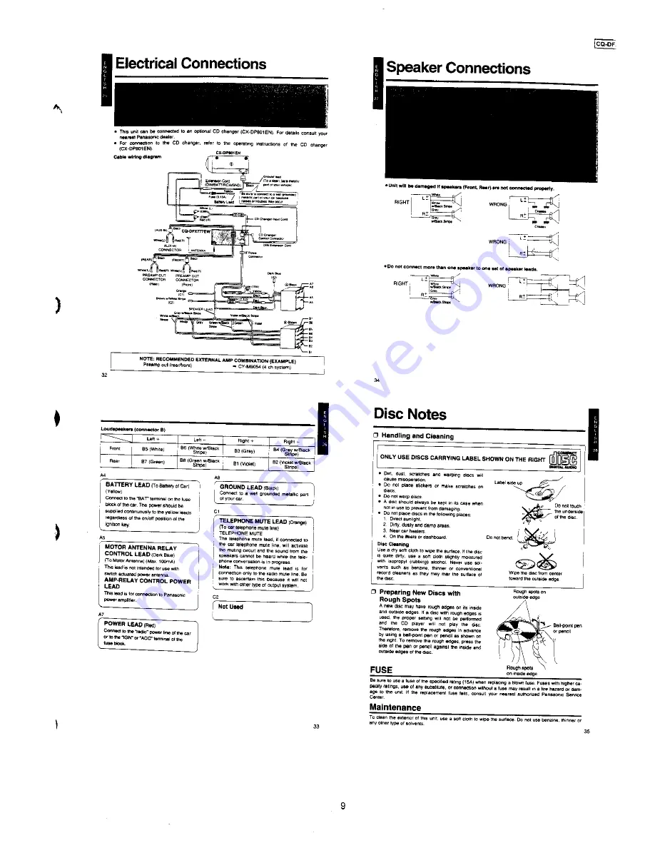 Panasonic CQ-DFX777EW Specifications Download Page 8