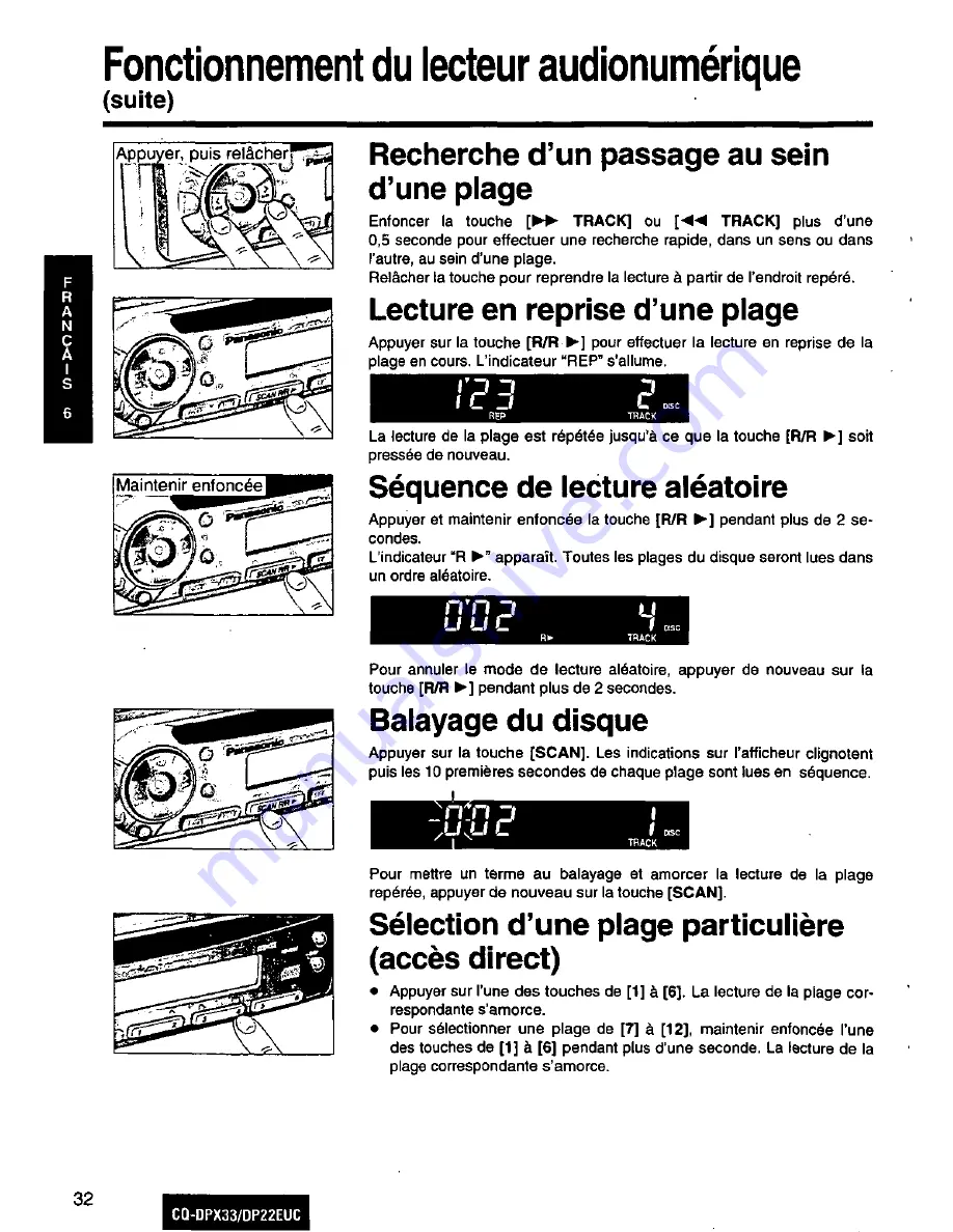 Panasonic CQ-DP22 Operating Operating Instructions Manual Download Page 32