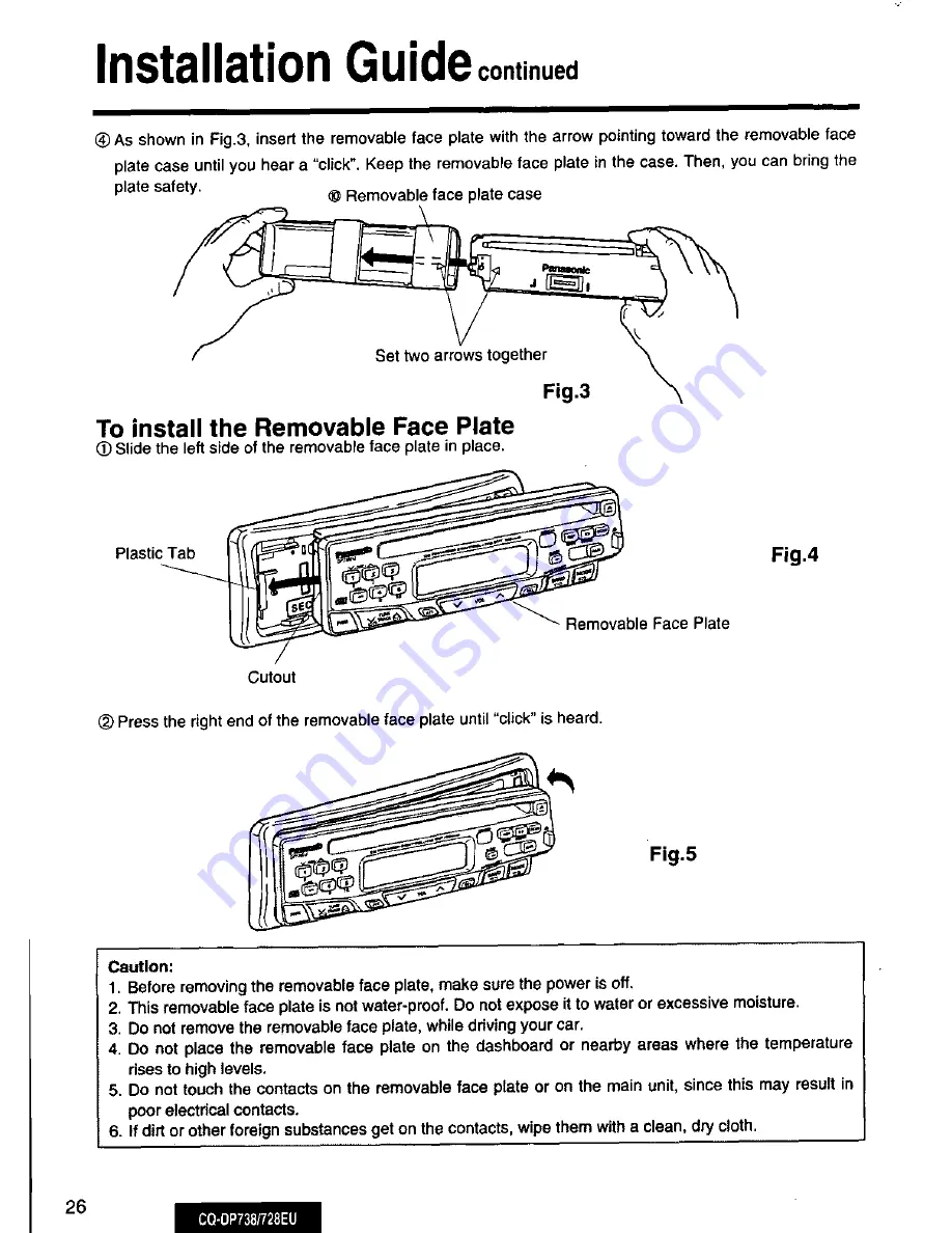 Panasonic CQ-DP728EU User Manual Download Page 26