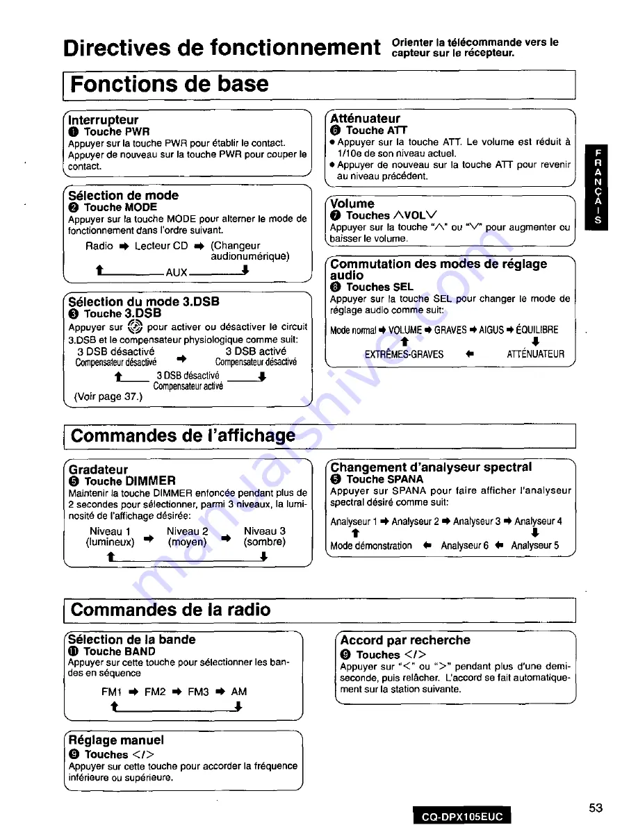 Panasonic CQ-DPX105 Operating Operating Manual Download Page 53