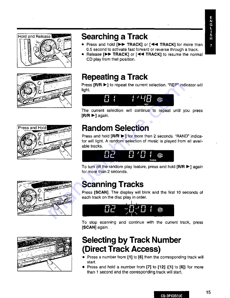 Panasonic CQ-DPX35 Operating Instructions Manual Download Page 15