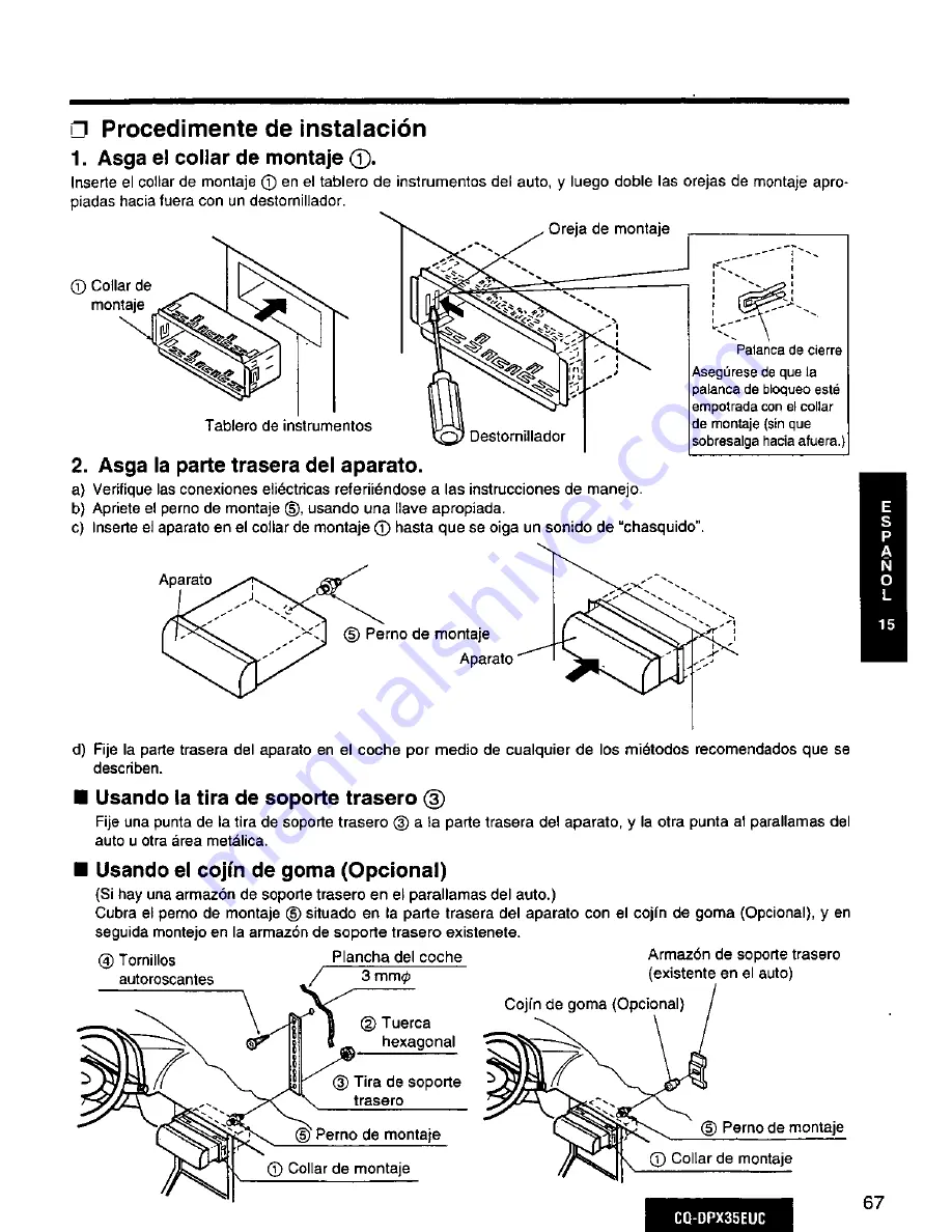 Panasonic CQ-DPX35 Скачать руководство пользователя страница 67