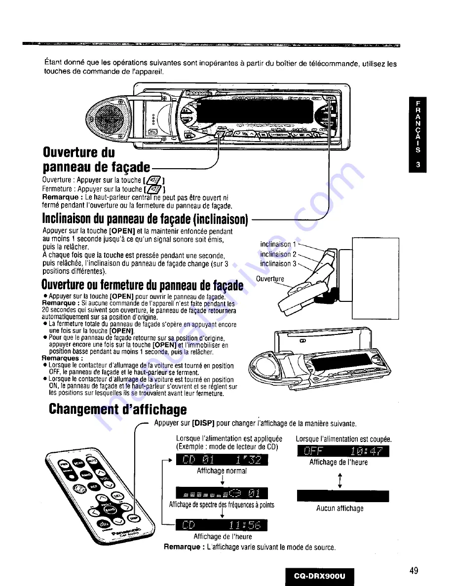 Panasonic CQ-DRX900U Скачать руководство пользователя страница 49