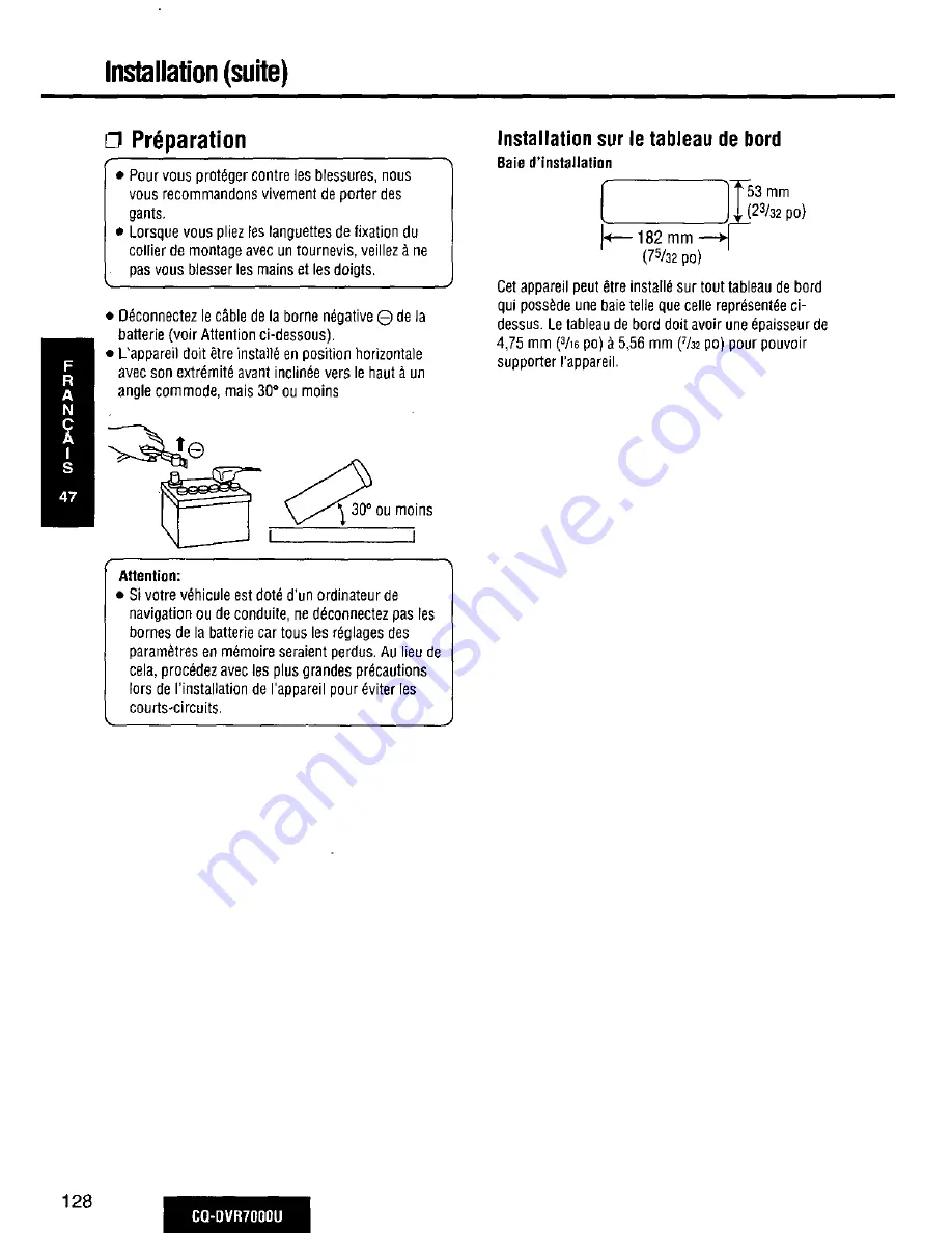 Panasonic CQ-DVR7000U Operating Manual Download Page 128