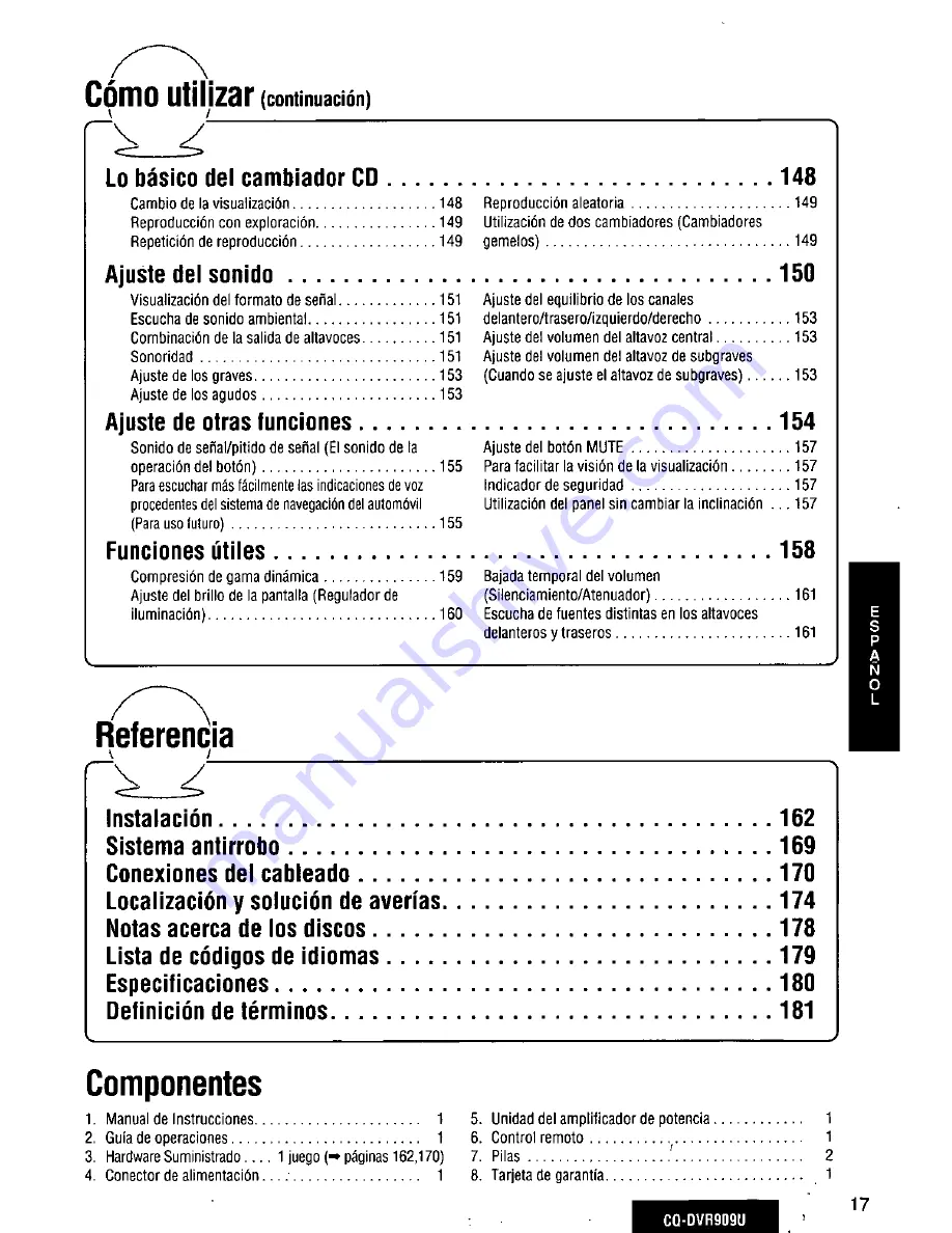 Panasonic CQ-DVR909U Operating Manual Download Page 17