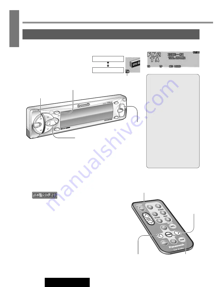 Panasonic CQ-FX721N Operating Instructions Manual Download Page 12