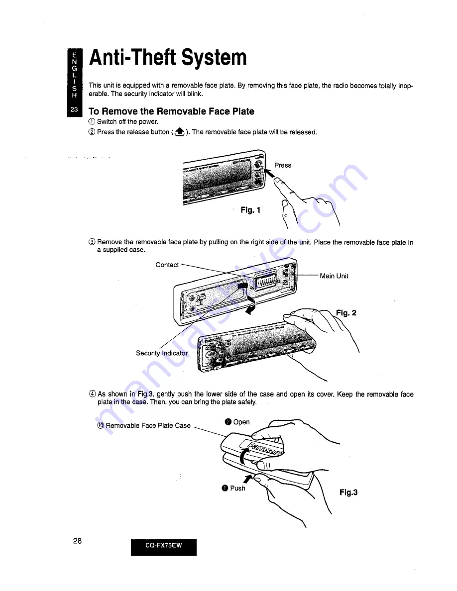 Panasonic CQ-FX75EW Operating Instructions Manual Download Page 27