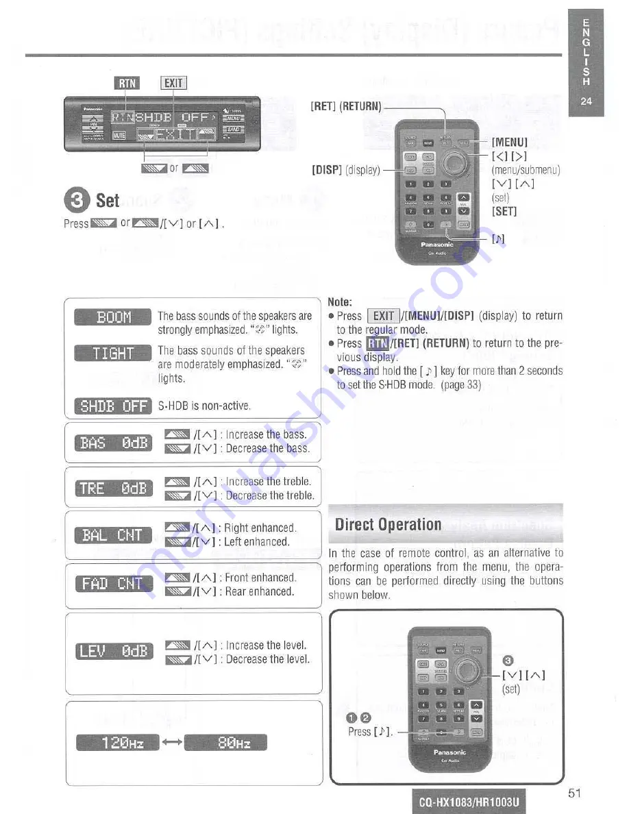 Panasonic CQ-HR1003U Operating Instructions Manual Download Page 36