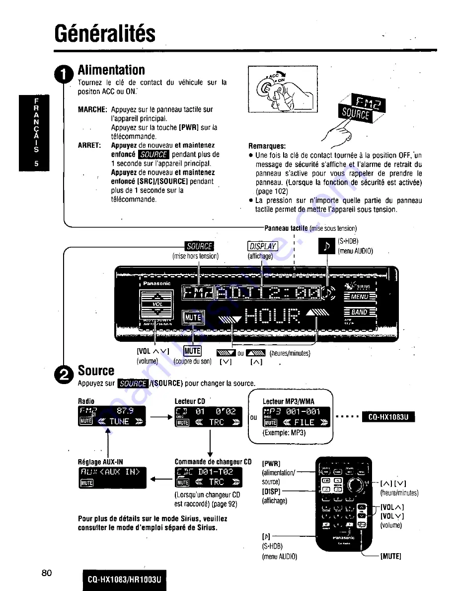 Panasonic CQ-HR1003U Operating Manual Download Page 80