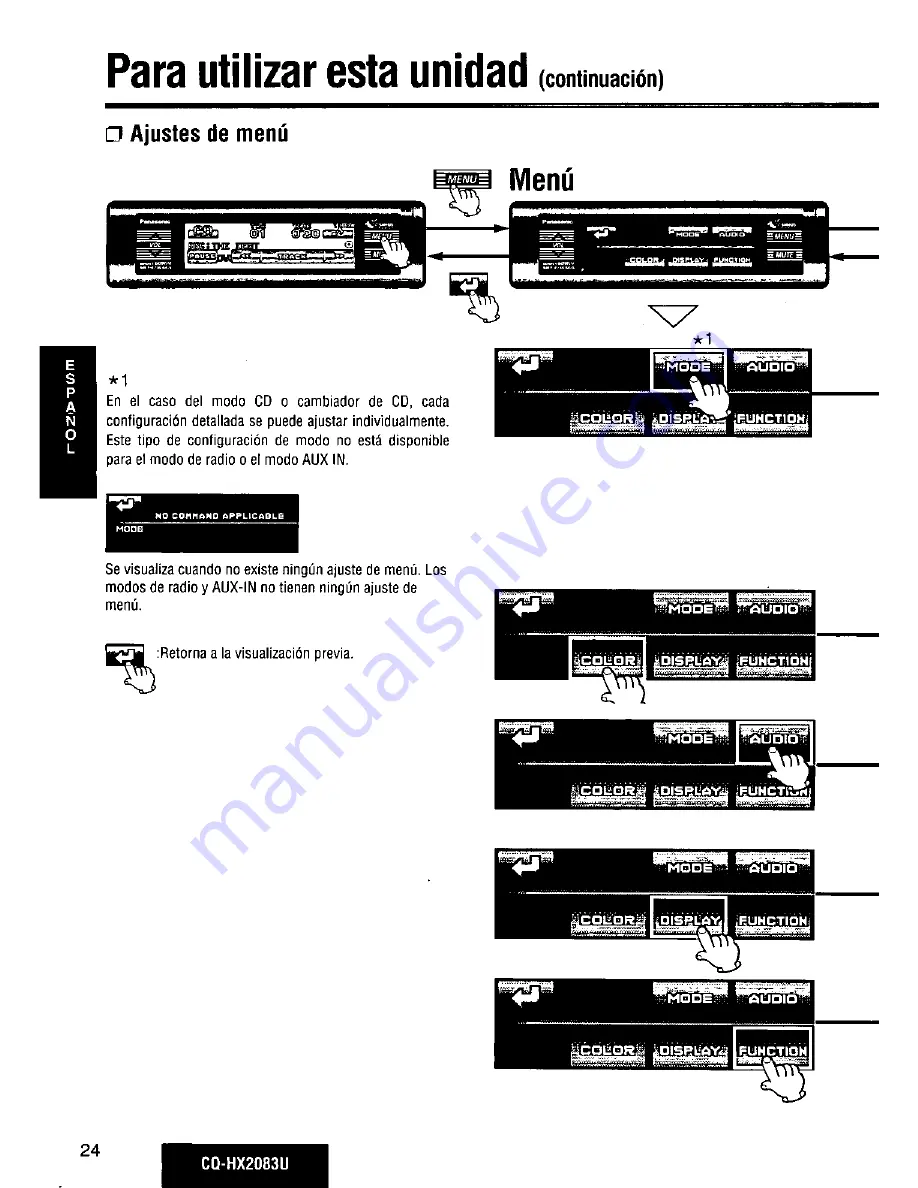 Panasonic CQ-HX2083U Operating Manual Download Page 24