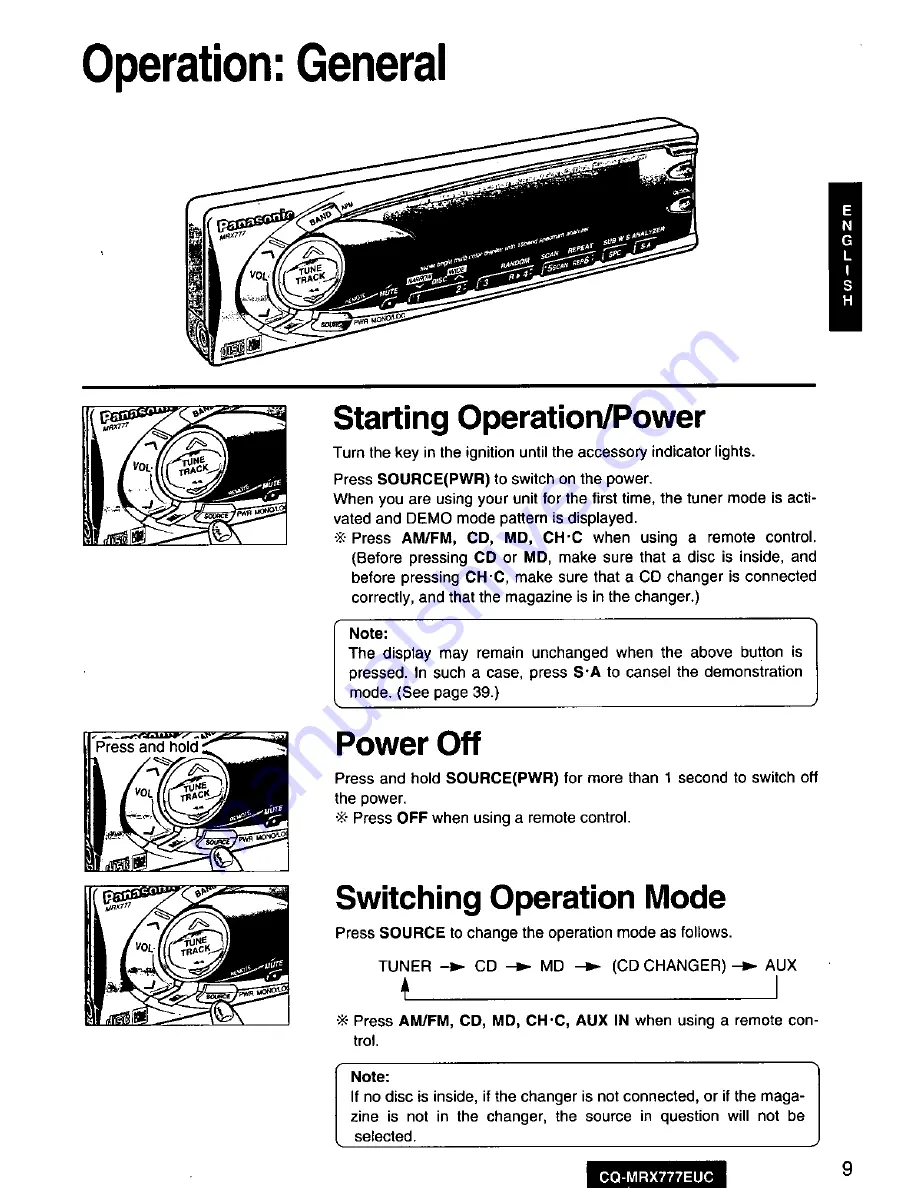 Panasonic CQ-MRX777EUC User Manual Download Page 11