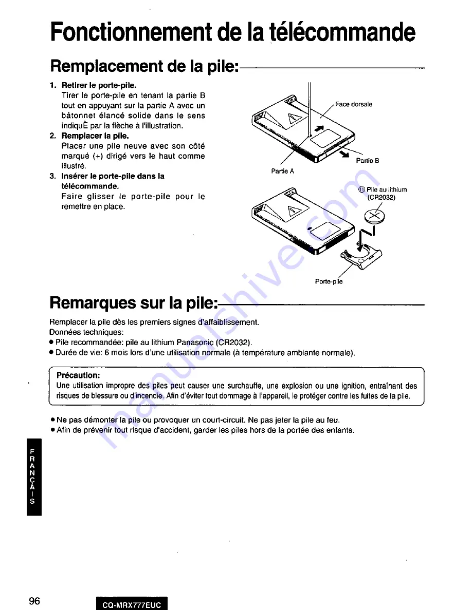 Panasonic CQ-MRX777EUC User Manual Download Page 98