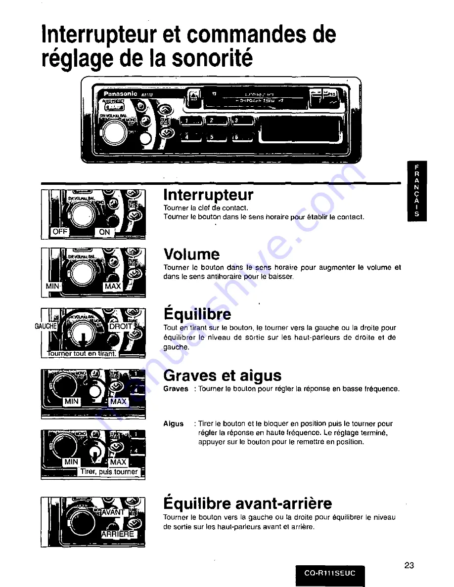 Panasonic CQ-R111U Скачать руководство пользователя страница 23