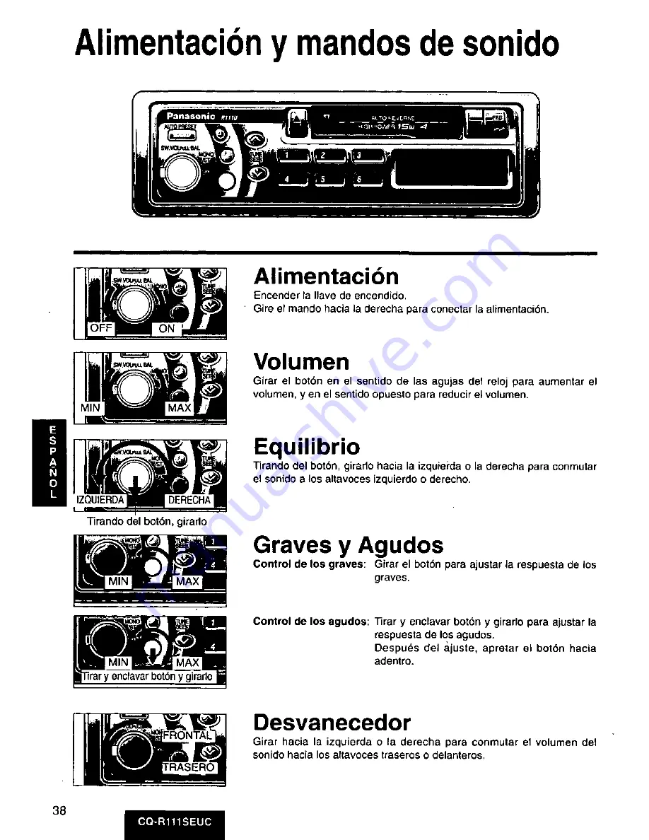 Panasonic CQ-R111U Скачать руководство пользователя страница 38